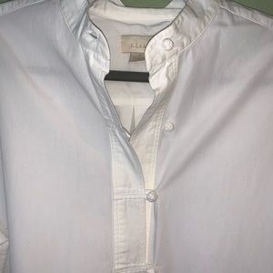 J Jill White Mandarin Collared Blouse